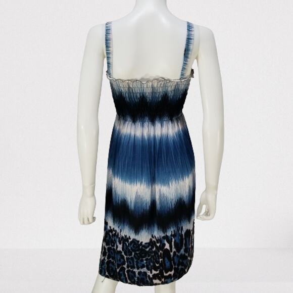 Romantic Sini Woman's Black & Blue Knee-Length Sun Dress Size: Medium, New - Picture 2 of 8